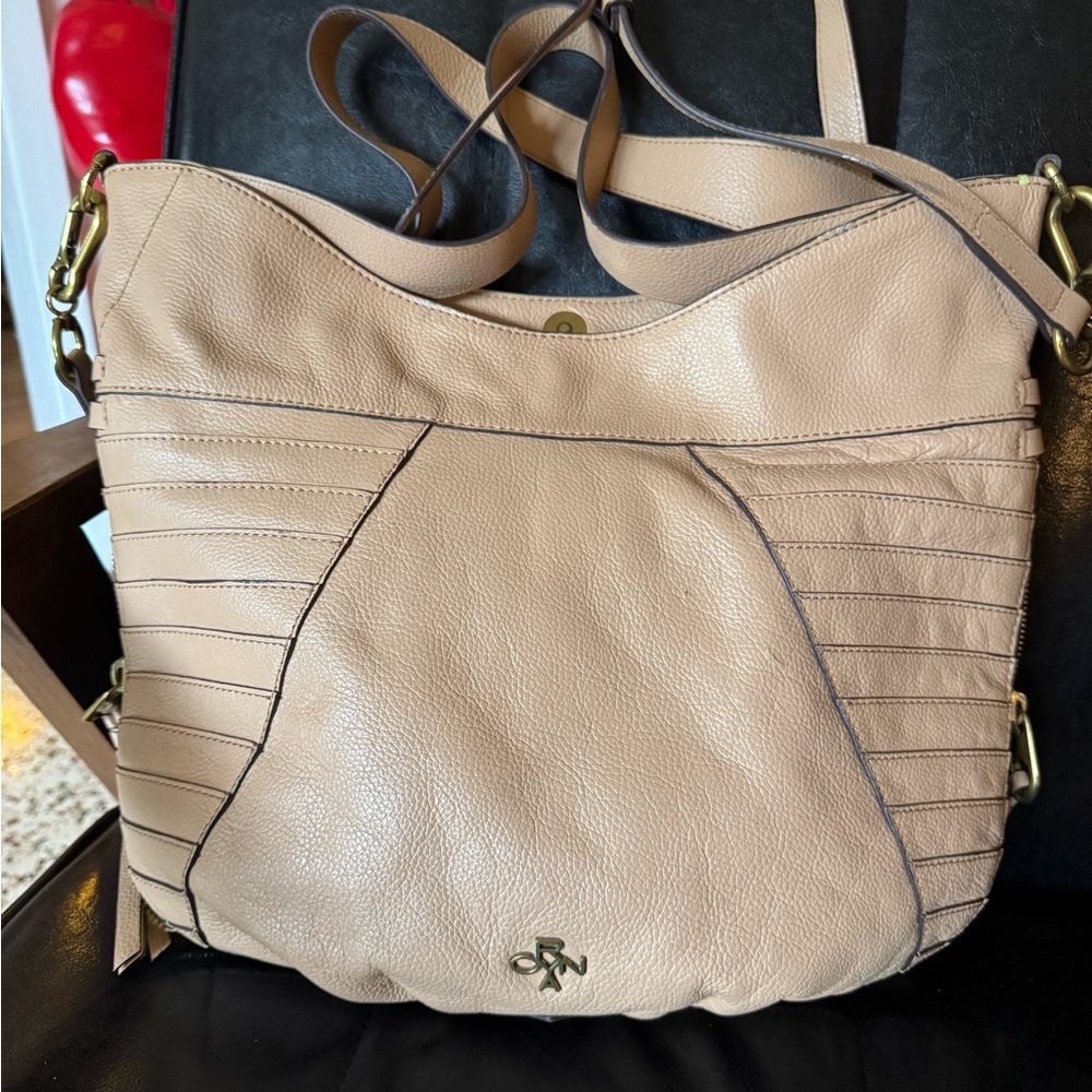 orYany Beige Leather Crossbody Bag